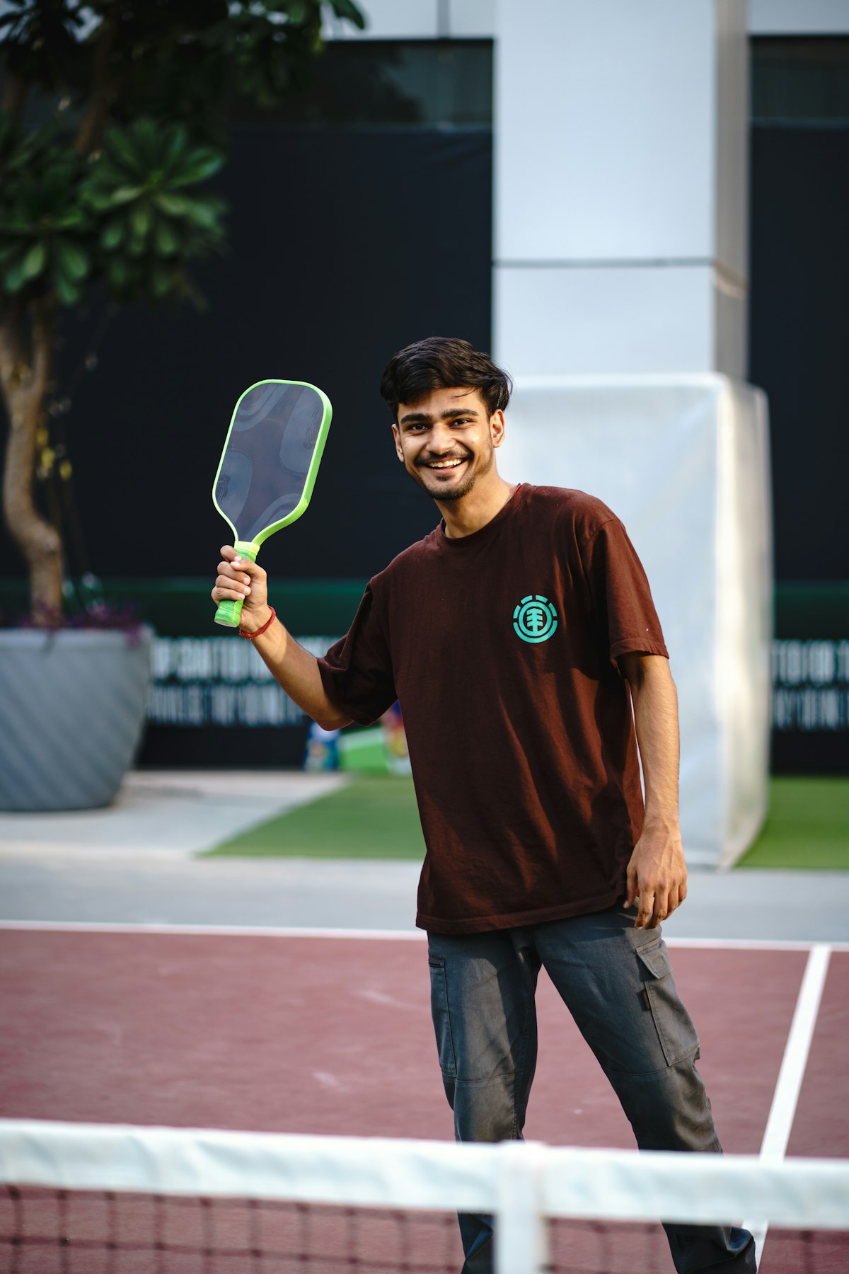 Pickleball player on court